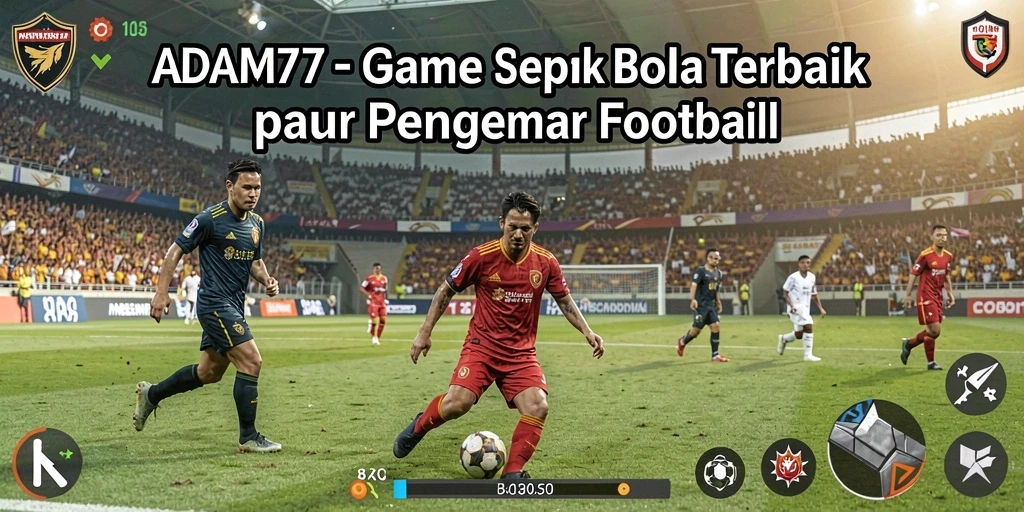 Screenshot gameplay ADAM77 menampilkan aksi seru permainan sepak bola.