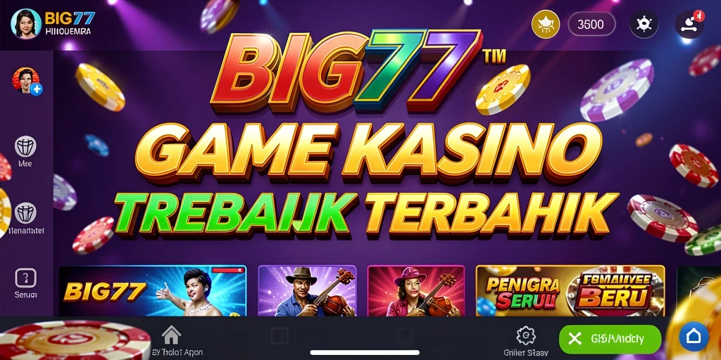 Screenshot gameplay BIG77 yang menunjukkan suasana Kasino yang mendebarkan.