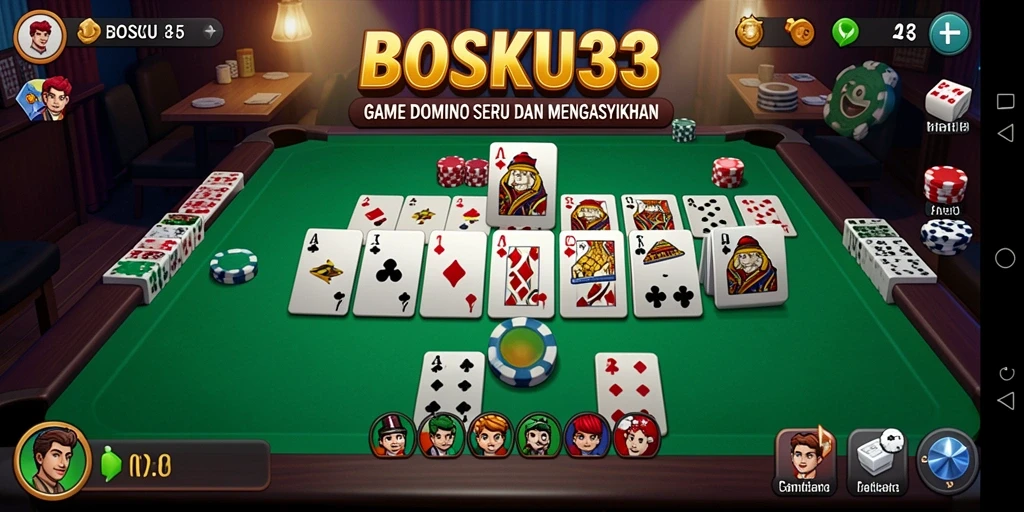 Tampilan gameplay seru dari permainan Domino BOSKU33.