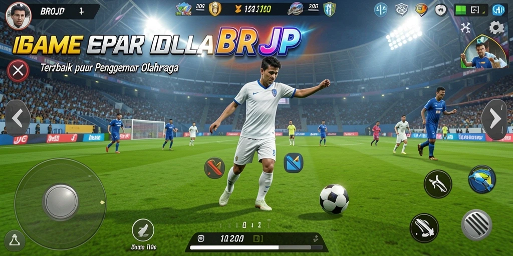 Tampilan screenshot BROJP saat bermain sepak bola dengan grafis yang menawan.