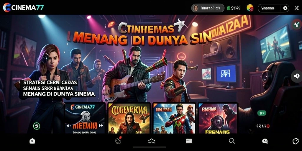 Screenshot utama CINEMA77 menampilkan momen seru dalam gameplay Strategy.