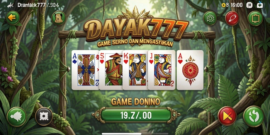 Screenshot utama DAYAK777 menunjukkan pemain asyik bermain Domino.