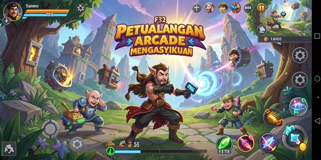 Tampilan gameplay F32 dengan aksi seru di setiap level.
