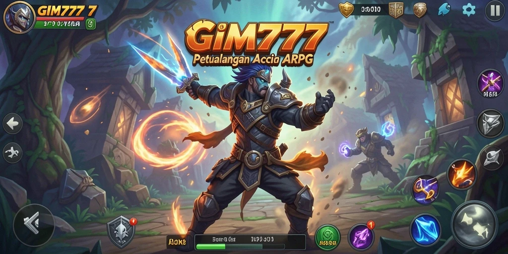Screenshot dari gameplay GIM777 yang mendebarkan dengan aksi pertempuran.
