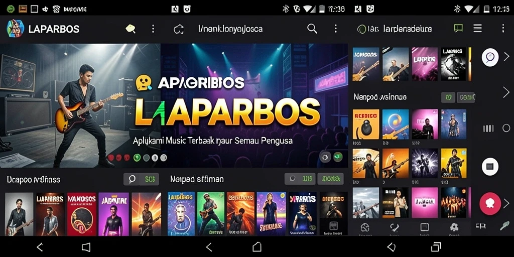 Tampilan gameplay LAPARBOS yang menarik dan interaktif dengan berbagai alat musik.