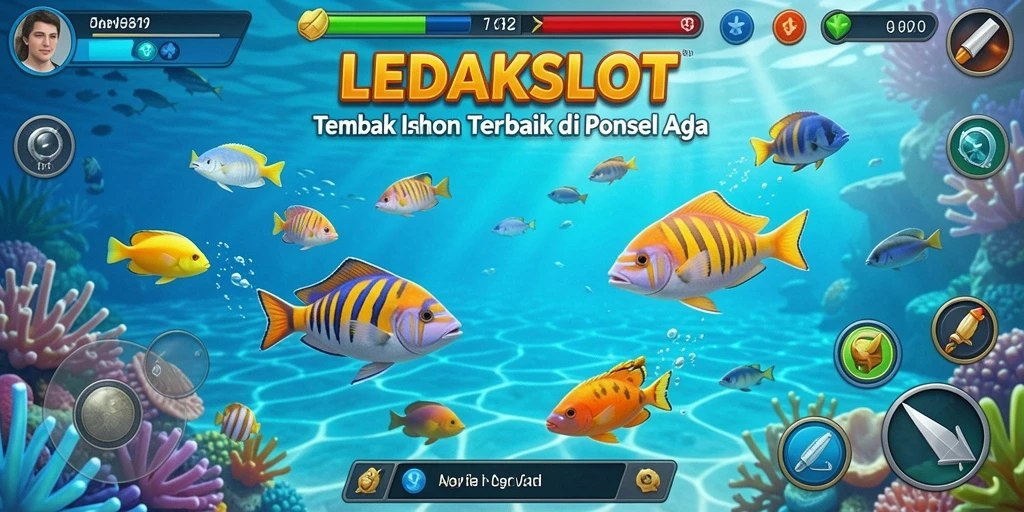 Tampilan gameplay menarik dari LEDAKSLOT saat menembak ikan.