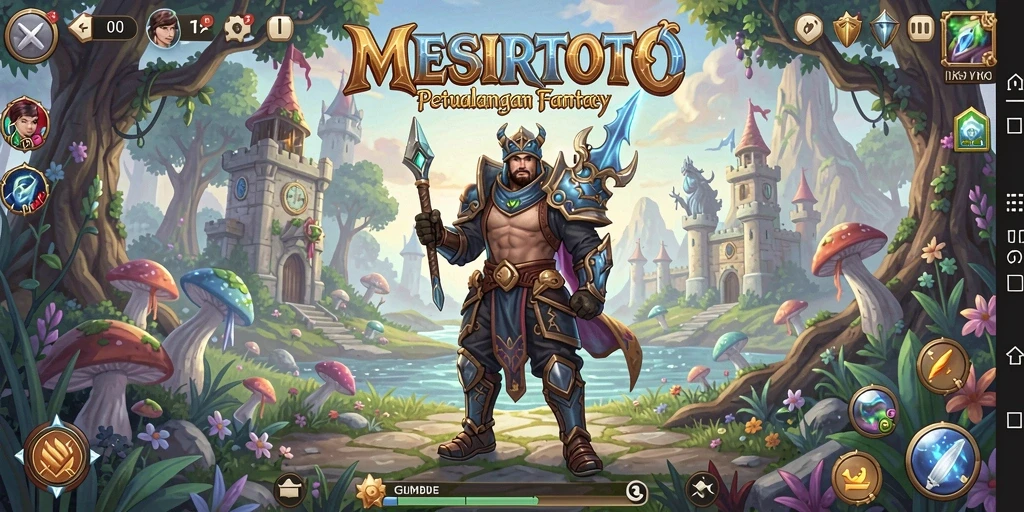 Screenshot gameplay MESIRTOTO menampilkan petualangan seru di dunia fantasi.