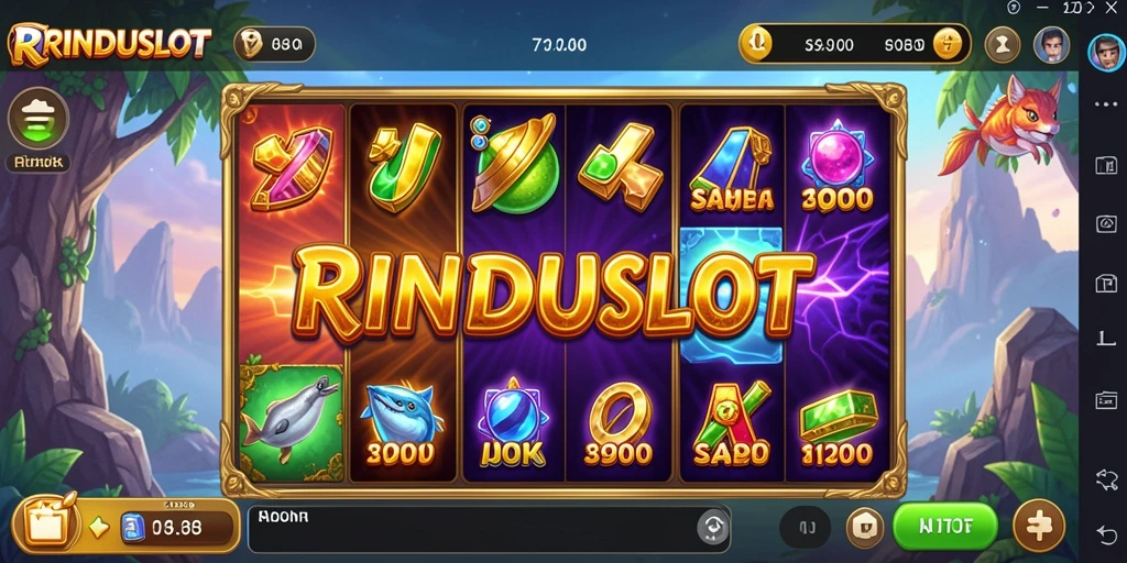 Screenshot gameplay RINDUSLOT yang menampilkan suasana permainan slot.
