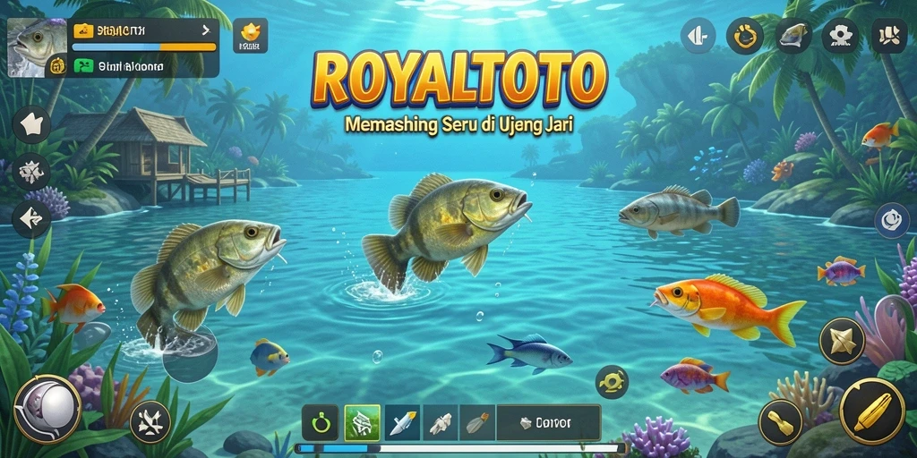 Tangkapan layar gameplay <strong>ROYALTOTO</strong> menunjukkan aksi memancing yang mendebarkan dan grafis yang menawan.