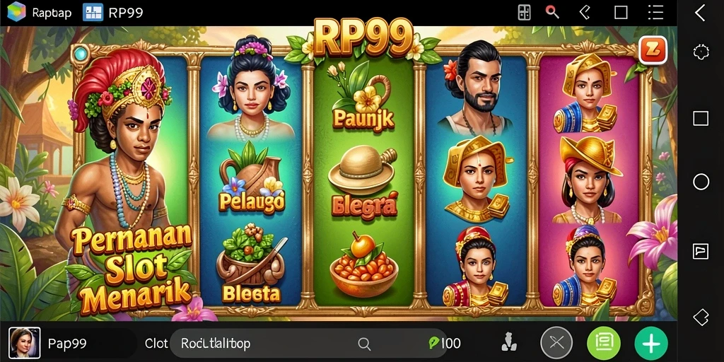 Screenshot utama RP99 yang menampilkan keseruan bermain Slot.