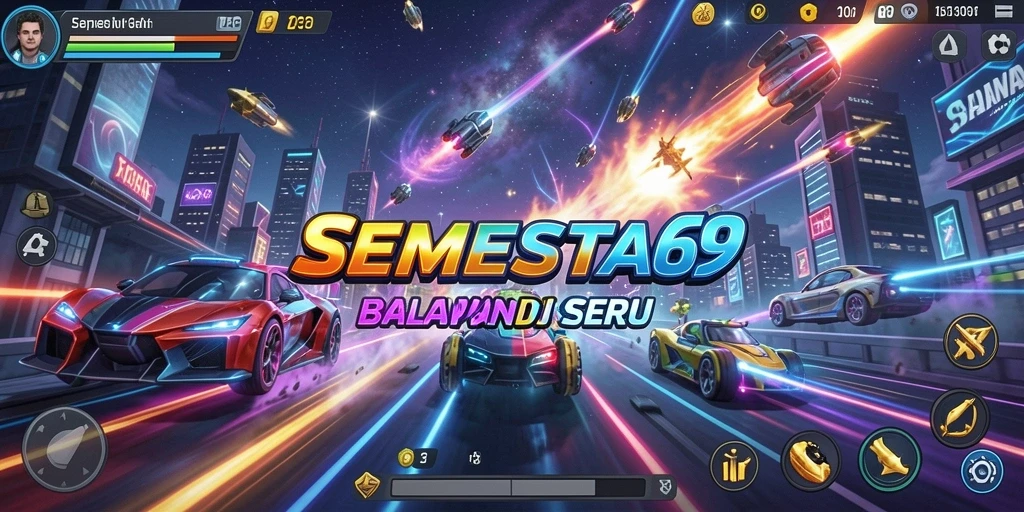 Tampilan gameplay balapan yang seru dan kompetitif di SEMESTA69.