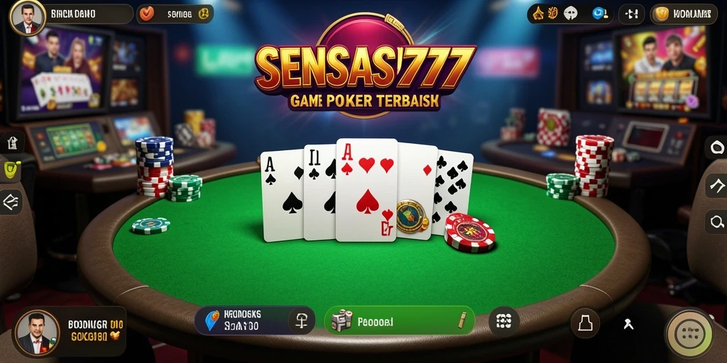 Tampilan gameplay SENSASI777 menunjukkan keseruan permainan Poker.