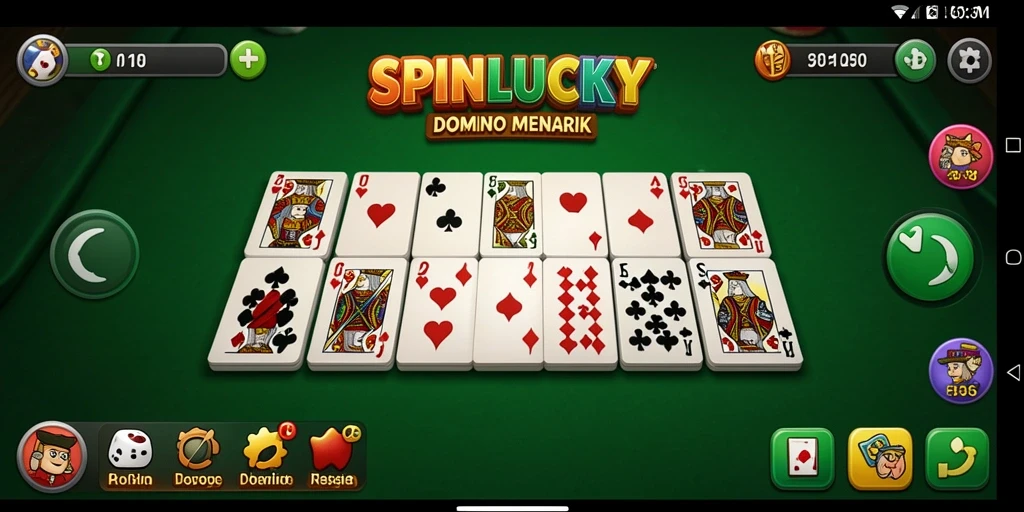 Tampilan gameplay seru dalam SPINLUCKY yang menampilkan domino.