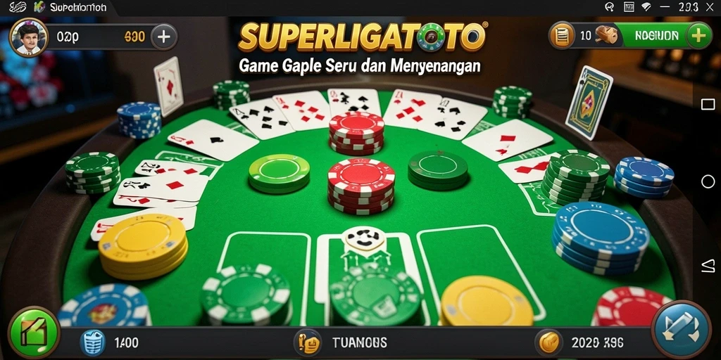 Gameplay seru SUPERLIGATOTO yang menampilkan keseruan Gaple.