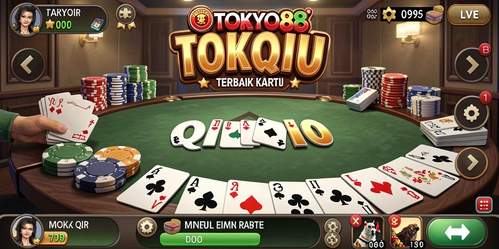Tampilan menarik dari gameplay QiuQiu di TOKYO88.