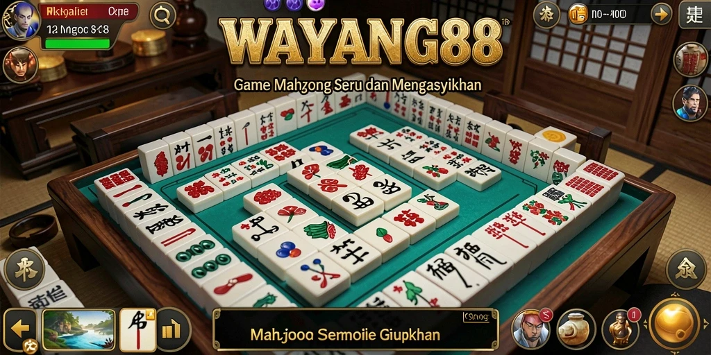 Tampilan gameplay seru di WAYANG88, penuh tantangan Mahjong.